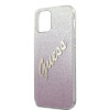 Guess iPhone 12 Pro Max - Glitter Gradient Script Σκληρή Θήκη με Πλαίσιο Σιλικόνης - Pink - GUHCP12LPCUGLSPI