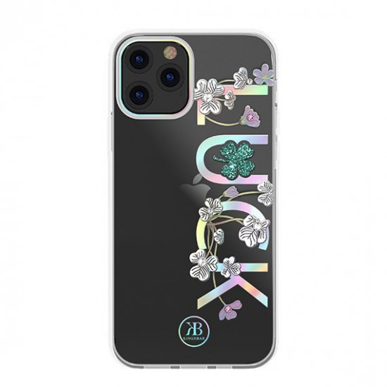 Kingxbar iPhone 12 Pro Max Lucky Series Σκληρή Θήκη με Swarovski Crystals - Luck - Διάφανη