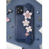 Kingxbar iPhone 12 / iPhone 12 Pro Refreshing Series Θήκη με Επένδυση Συνθετικού Δέρματος και Swarovski Crystals - Blue