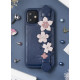 Kingxbar iPhone 12 / iPhone 12 Pro Refreshing Series Θήκη με Επένδυση Συνθετικού Δέρματος και Swarovski Crystals - Blue