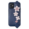 Kingxbar iPhone 12 / iPhone 12 Pro Refreshing Series Θήκη με Επένδυση Συνθετικού Δέρματος και Swarovski Crystals - Blue