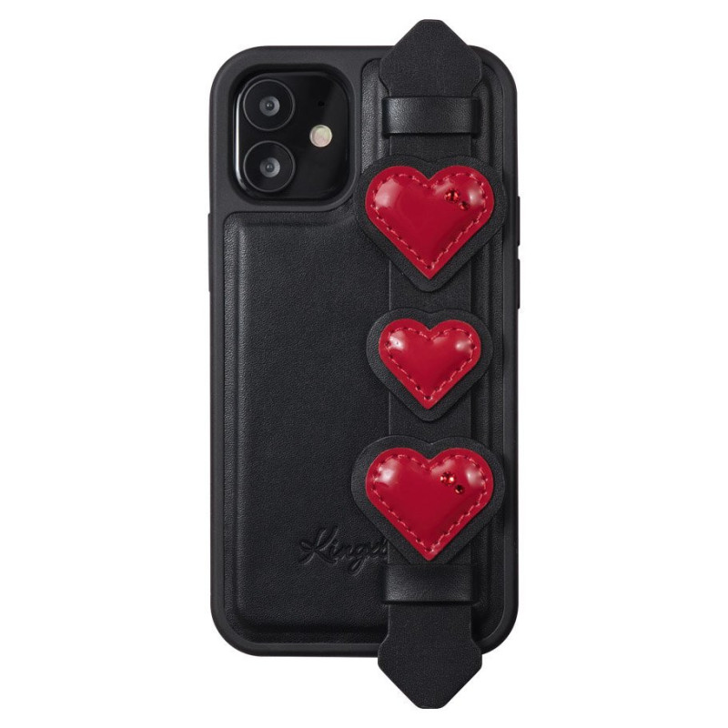 Kingxbar iPhone 12 / iPhone 12 Pro Refreshing Series Θήκη με Επένδυση Συνθετικού Δέρματος και Swarovski Crystals - Black