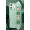 Kingxbar iPhone 12 Pro Max Refreshing Series Θήκη με Επένδυση Συνθετικού Δέρματος και Swarovski Crystals - Green