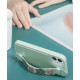 Kingxbar iPhone 12 Pro Max Refreshing Series Θήκη με Επένδυση Συνθετικού Δέρματος και Swarovski Crystals - Green
