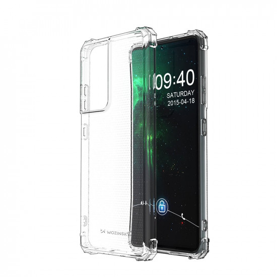 Wozinsky Samsung Galaxy S21 Ultra Anti Shock Θήκη Σιλικόνης με Ενισχυμένες Γωνίες - Διάφανη