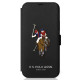 US Polo iPhone 12 / iPhone 12 Pro - Embroidery Collection Θήκη Βιβλίο Stand - Black - USFLBKP12MPUGFLBK