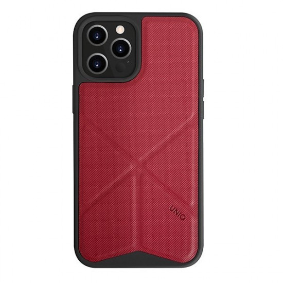 Uniq iPhone 12 Pro Max Transforma Σκληρή Θήκη με Ενσωματωμένο Stand - Red