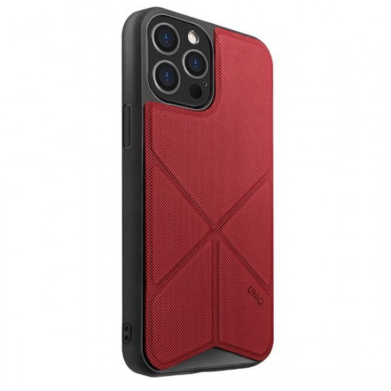 Uniq iPhone 12 / iPhone 12 Pro Transforma Σκληρή Θήκη με Ενσωματωμένο Stand - Red