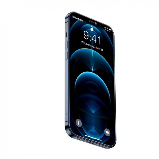 Baseus iPhone 12 / iPhone 12 Pro 0.3mm Anti-Spy Case Friendly Full Screen Tempered Glass Αντιχαρακτικό Γυαλί Οθόνης - 2 Τεμάχια - Black - SGAPIPH61P-KS01