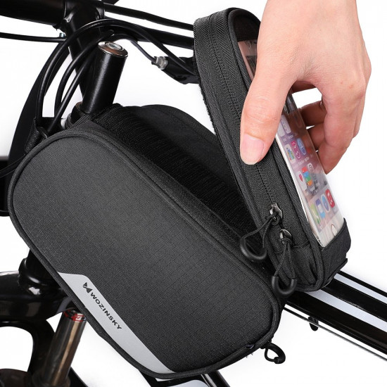 Wozinsky Bike Front Storage Bag - Universal Τσάντα Αποθήκευσης για Ποδήλατο 1,5L - Black - WBB7BK