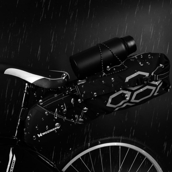 Wozinsky Bike Saddle Bag - Τσάντα Αποθήκευσης για Σέλα Ποδηλάτων 12L - Black - WBB9BK