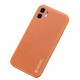 Dux Ducis iPhone 12 Yolo Elegant Series Θήκη με Επένδυση Συνθετικού Δέρματος - Orange