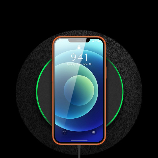 Dux Ducis iPhone 12 Yolo Elegant Series Θήκη με Επένδυση Συνθετικού Δέρματος - Orange