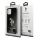 US Polo iPhone 12 Pro Max Shiny Big Logo Σκληρή Θήκη με Πλαίσιο Σιλικόνης - Black - USHCP12LTPUHRBK