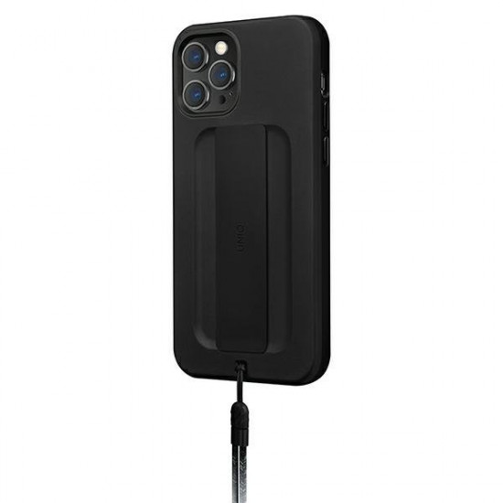 Uniq iPhone 12 / iPhone 12 Pro Heldro Σκληρή Θήκη με Πλαίσιο Σιλικόνης και Finger Holder - Black