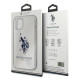 US Polo iPhone 12 Pro Max Shiny Big Logo Σκληρή Θήκη με Πλαίσιο Σιλικόνης - White - USHCP12LTPUHRWH