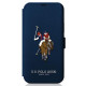 US Polo iPhone 12 Pro Max - Embroidery Collection Θήκη Βιβλίο Stand - Navy - USFLBKP12LPUGFLNV