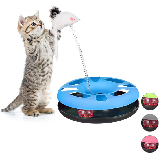 Relaxdays Παιχνίδι Γάτας με Ποντίκι - Light Blue - 4052025919429