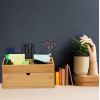 Relaxdays Ξύλινη Βάση Οργάνωσης Γραφείου από Bamboo - Natural - 4052025321543