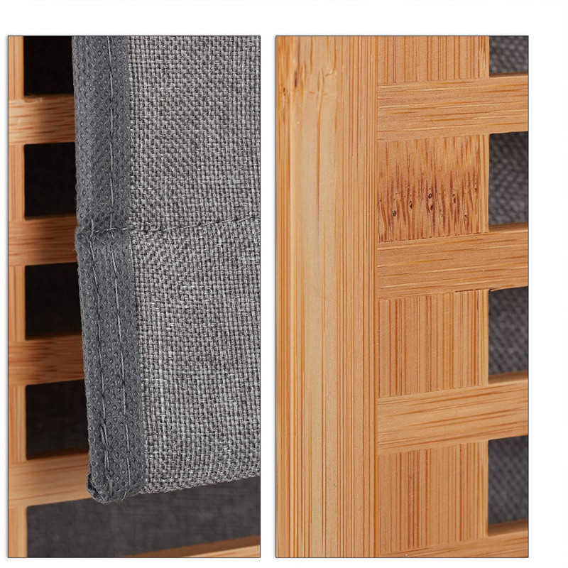 Relaxdays Κάδος Απλύτων από Μπαμπού - Natural / Grey - 4052025265052 Relaxdays Κάδος Απλύτων από Μπαμπού - Natural / Grey - 4052025265052