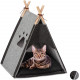 Relaxdays Σκηνή Teepee από Τσόχα για Γάτες και Μικρά Σκυλιά - 57 x 46 x 45 cm - Light Grey - 4052025913526