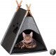 Relaxdays Σκηνή Teepee από Τσόχα για Γάτες και Μικρά Σκυλιά - 57 x 46 x 45 cm - Dark Grey - 4052025913533