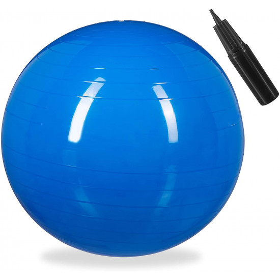 Relaxdays Μπάλα Γυμναστικής 65 cm - Blue - 4052025921880