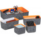 Relaxdays Σετ με 5 Κουτιά Αποθήκευσης για Συρτάρι - Grey / Orange - 4052025353728