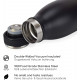 Milu T5 Stainless Steel Μπουκάλι Θερμός από Ανοξείδωτο Ατσάλι για Ζεστά και Κρύα Ροφήματα - 500ml - Black Matt - 6413