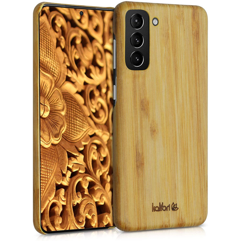Kalibri Samsung Galaxy S21 Σκληρή Θήκη από Φυσικό Ξύλο - Light Brown - 54064.24