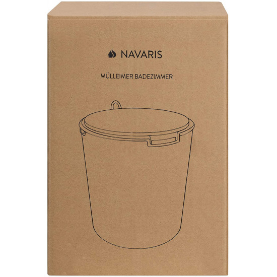 Navaris Μικρός Κάδος Απορριμμάτων για το Μπάνιο - 8L - Grey - 53718.22