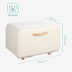 Navaris Σιδερένιο Κουτί Αποθήκευσης Ψωμιού με Ξύλινη Λαβή - Cream - 51503.02.16