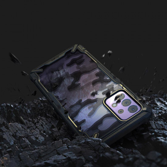 Ringke Samsung Galaxy A72 / A72 5G Fusion X Σκληρή Θήκη με Πλαίσιο Σιλικόνης - Black / Camo