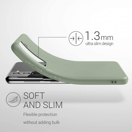 KW Samsung Galaxy S21 Θήκη Σιλικόνης TPU - Grey Green - 54055.172