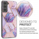 KW Samsung Galaxy S21 Θήκη Σιλικόνης TPU Design Glory Marble Mix - Pink / Rose Gold - 54061.04