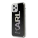 Karl Lagerfeld iPhone 12 Pro Max - Liquid Glitter Karl Logo Σκληρή Θήκη με Πλαίσιο Σιλικόνης - Black - KLHCP12LKLMLBK