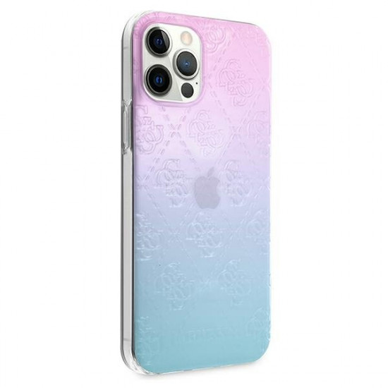 Guess iPhone 12 Pro Max 4G 3D Pattern Collection Σκληρή Θήκη με Πλαίσιο Σιλικόνης - Blue / Pink - GUHCP12L3D4GGBP