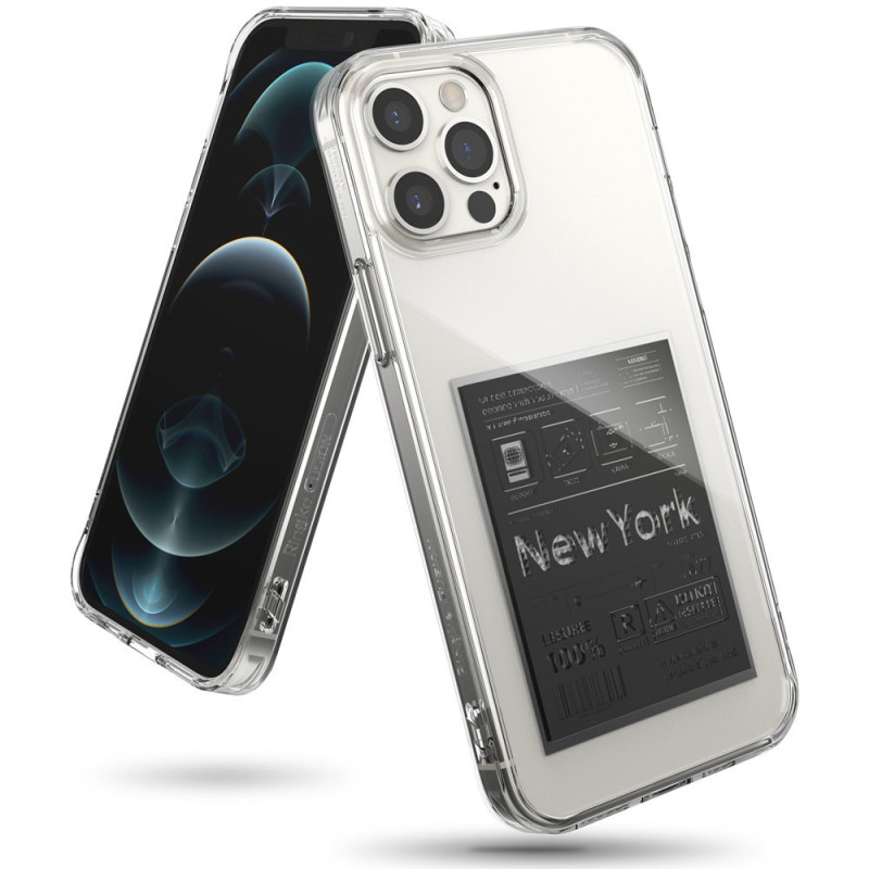 Ringke iPhone 12 Pro Max Fusion Σκληρή Θήκη με Πλαίσιο Σιλικόνης - Design New York - Black / Διάφανη