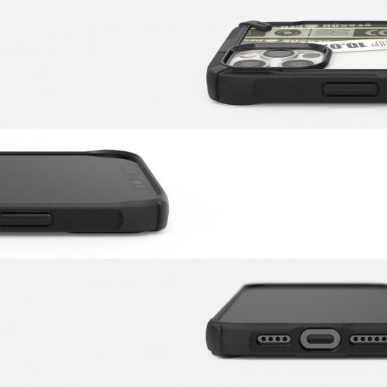 Ringke iPhone 12 Pro Max Fusion X Σκληρή Θήκη με Πλαίσιο Σιλικόνης - Design Ticket Band - Black - Διάφανη