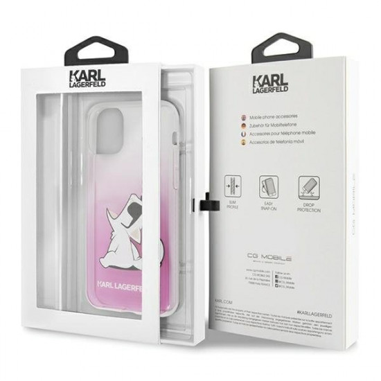 Karl Lagerfeld iPhone 12 / iPhone 12 Pro - Choupette Fun Σκληρή Θήκη με Πλαίσιο Σιλικόνης - Pink - KLHCP12MCFNRCPI