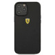 Ferrari iPhone 12 / iPhone 12 Pro On Track Real Carbon Σκληρή Θήκη με Πλαίσιο Σιλικόνης - Black - FERCAHCP12MBK