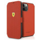 Ferrari iPhone 12 / iPhone 12 Pro On Track Perforated Θήκη Πορτοφόλι από Συνθετικό Δέρμα - Red - FESPEFLBKP12MRE