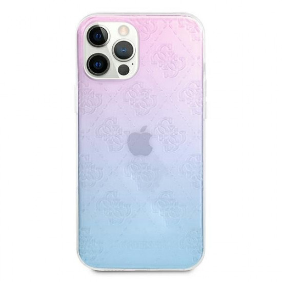 Guess iPhone 12 / iPhone 12 Pro 4G 3D Pattern Collection Σκληρή Θήκη με Πλαίσιο Σιλικόνης - Blue / Pink - GUHCP12M3D4GGBP