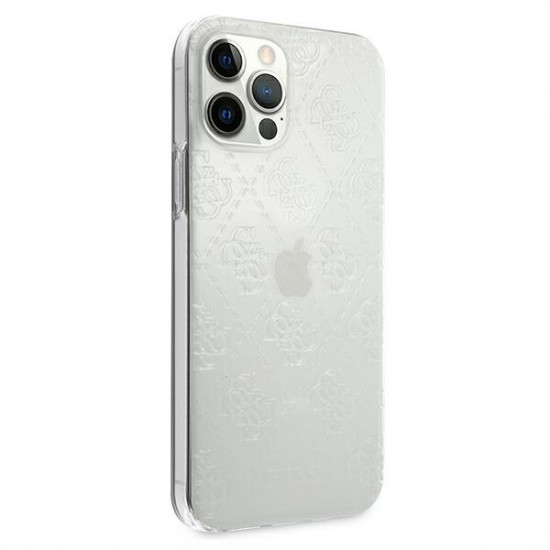 Guess iPhone 12 / iPhone 12 Pro 4G 3D Pattern Collection Σκληρή Θήκη με Πλαίσιο Σιλικόνης - Διάφανη - GUHCP12M3D4GTR