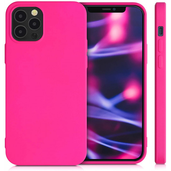 KW iPhone 12 / iPhone 12 Pro Θήκη Σιλικόνης Rubberized TPU - Neon Pink - 53844.77