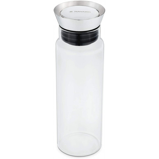 Navaris Glass Water Carafe with Lid Γυάλινη Κανάτα Νερού - 1L - Clear - 53828.01