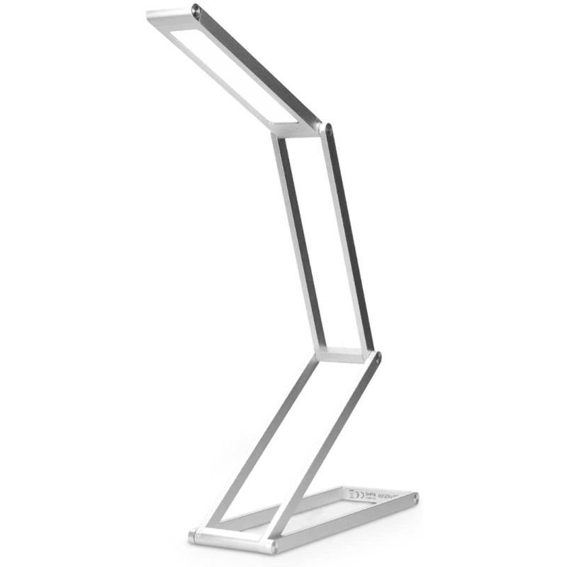 KW LED Folding Desk Lamp Επαναφορτιζόμενο Αναδιπλούμενο Μεταλλικό Φωτιστικό με καλώδιο Micro USB - Silver - 40590.35