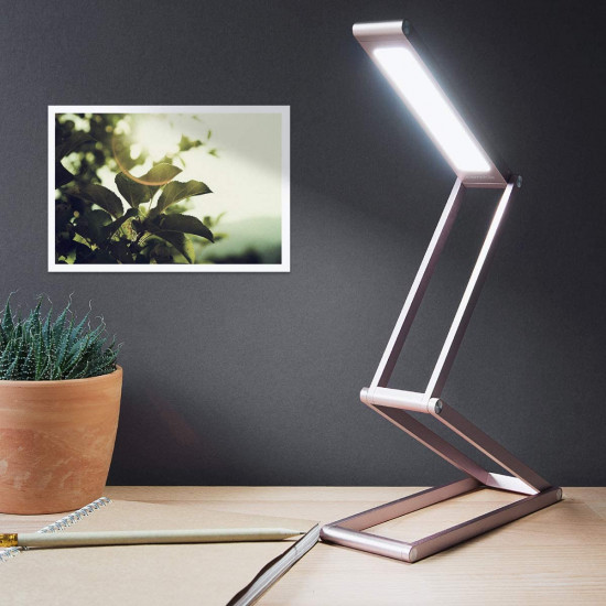 KW LED Folding Desk Lamp Επαναφορτιζόμενο Αναδιπλούμενο Μεταλλικό Φωτιστικό με καλώδιο Micro USB - Rose Gold - 40590.81