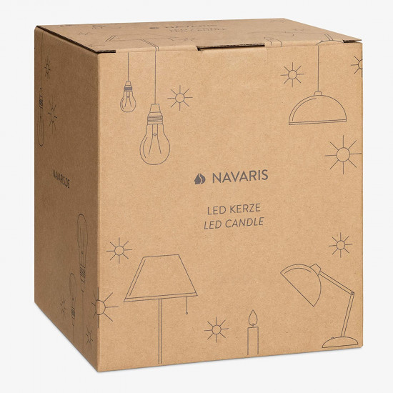 Navaris Μεταλλική Βάση με Κερί LED και τηλεχειριστήριο - Medium - Black - 53306.02.01
