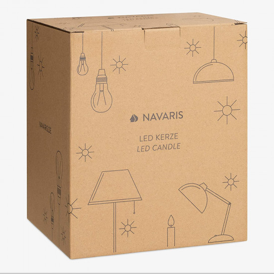 Navaris Μεταλλική Βάση με Κερί LED και τηλεχειριστήριο - Large - Black - 53306.03.01